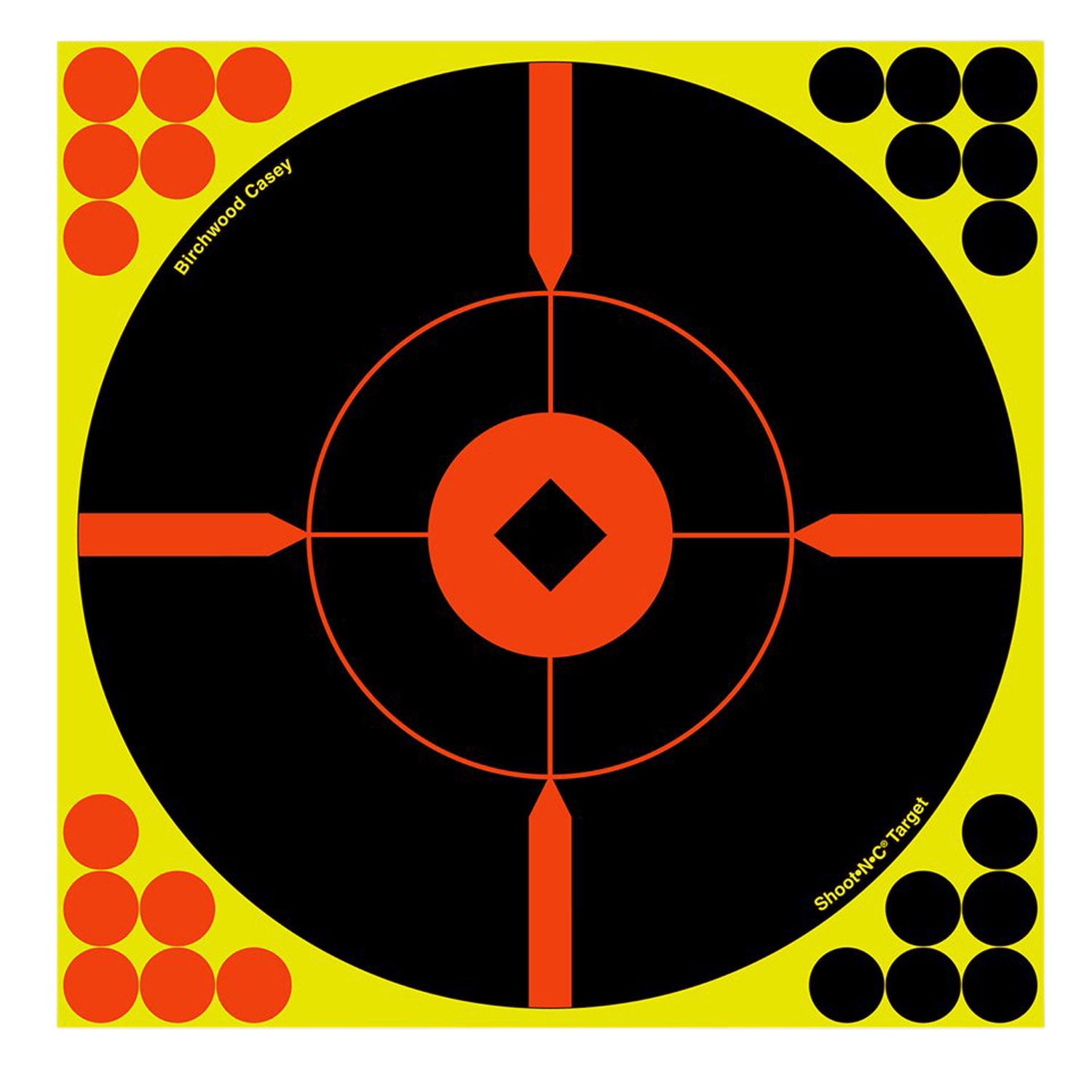 BIR 34806          SHOOT-N-C 8"  BULLSEYE BMW  6PK