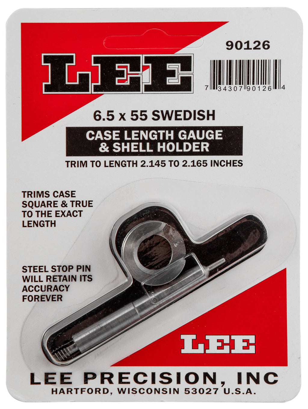 LEE 90126 GAUGE/HOLDER 6.5X55 SWED