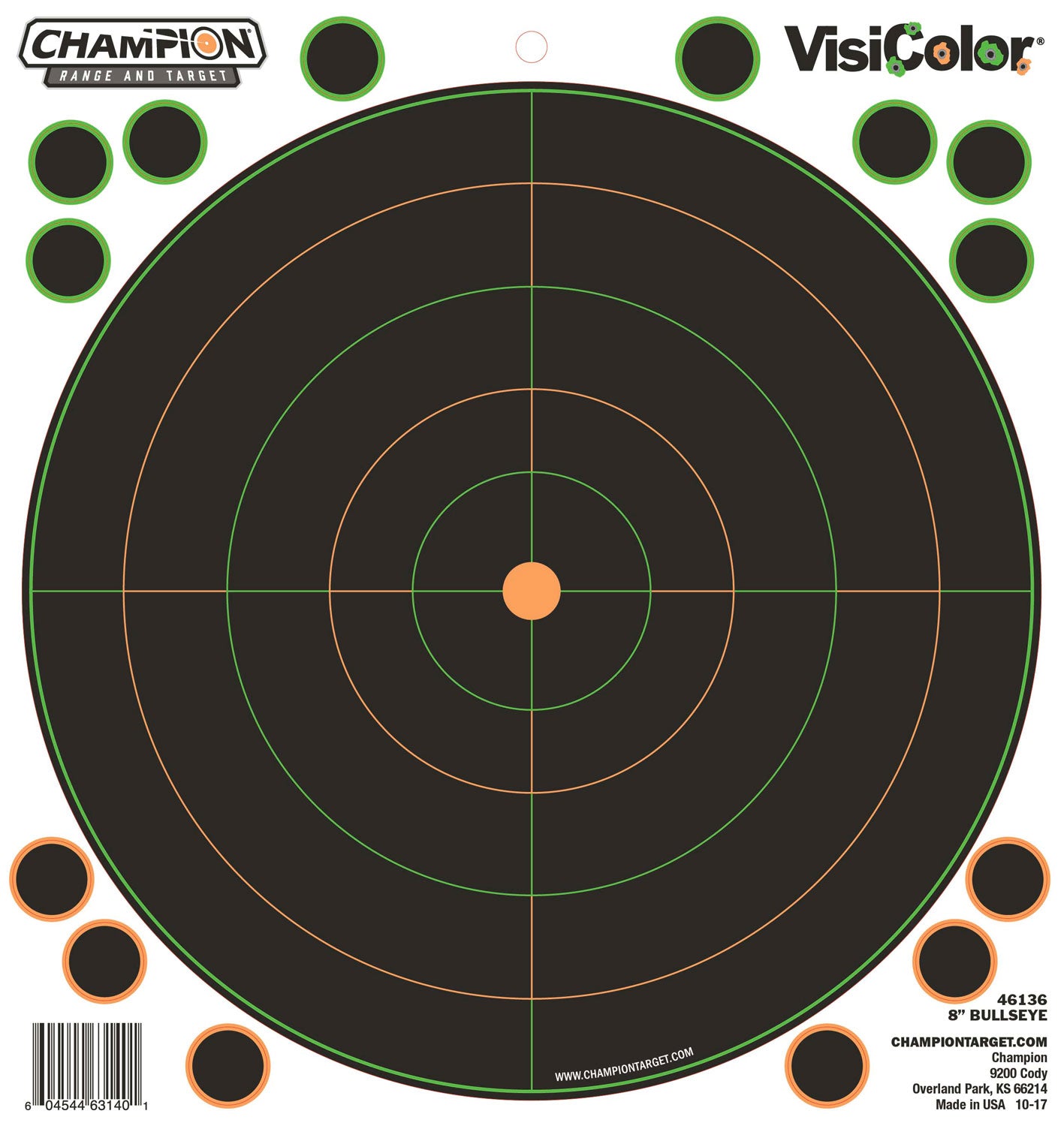 CHAMP 46136      8IN BULLS EYE 5PK W/40 PASTERS