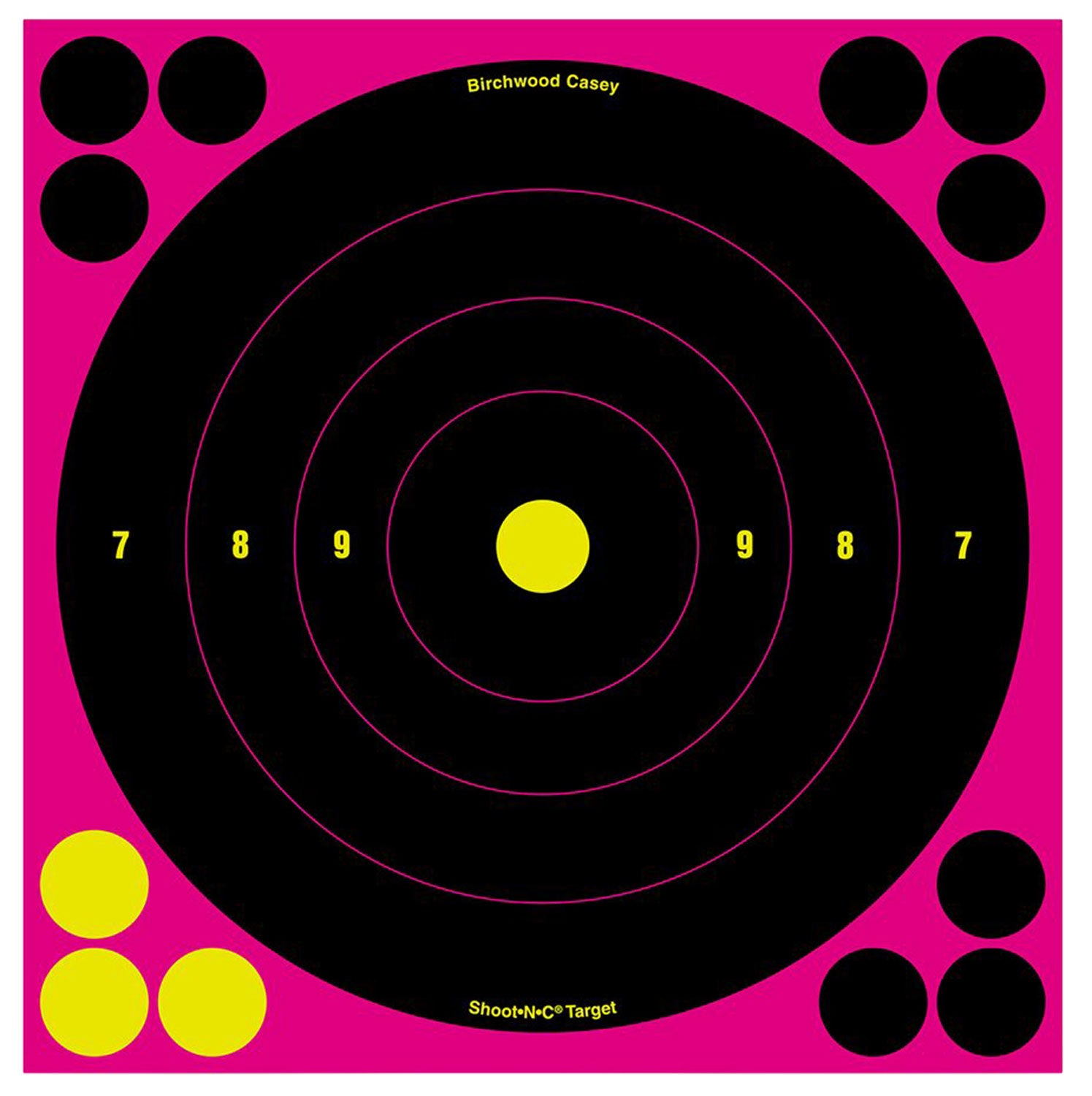 BIR 34808          SHOOT-N-C 8"  BULLSEYE PINK 6PK