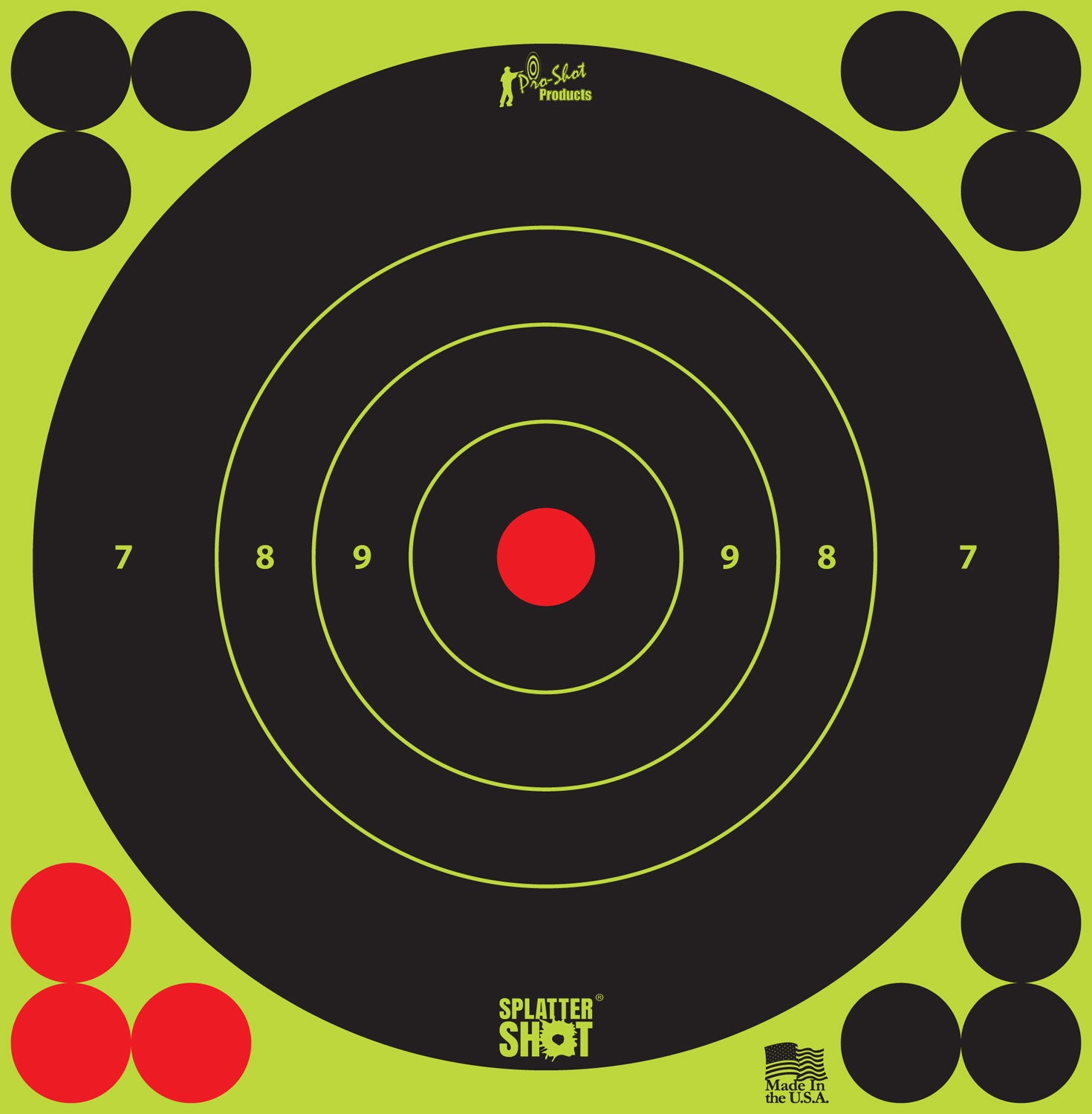 PROSHOT 6B-GREEN-12PK     6" SPLATTER BULLSEYE TRG