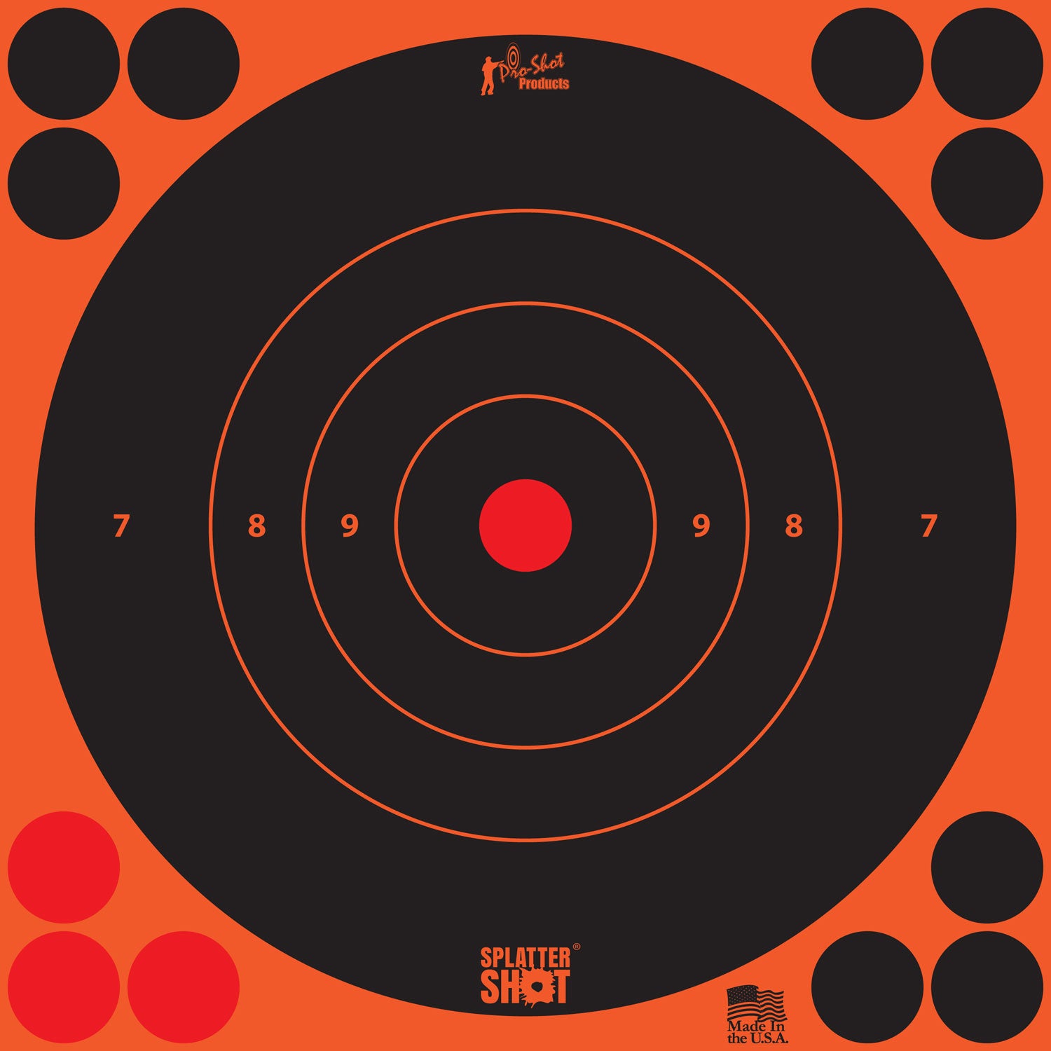 PROSHOT 8B-ORNG-6PK       8" SPLATTER BULLSEYE TRG