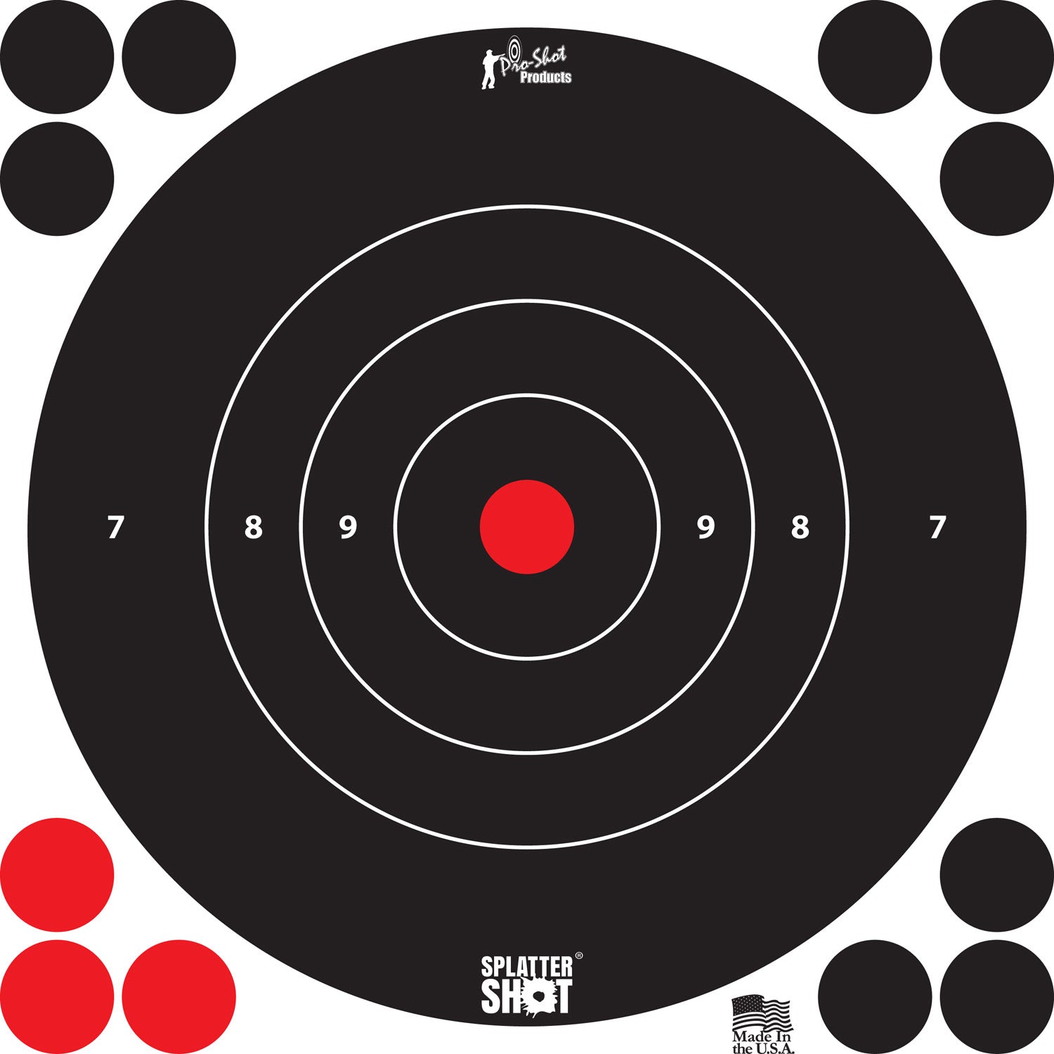 PROSHOT 8B-WHITE-6PK      8" SPLATTER BULLSEYE TRG