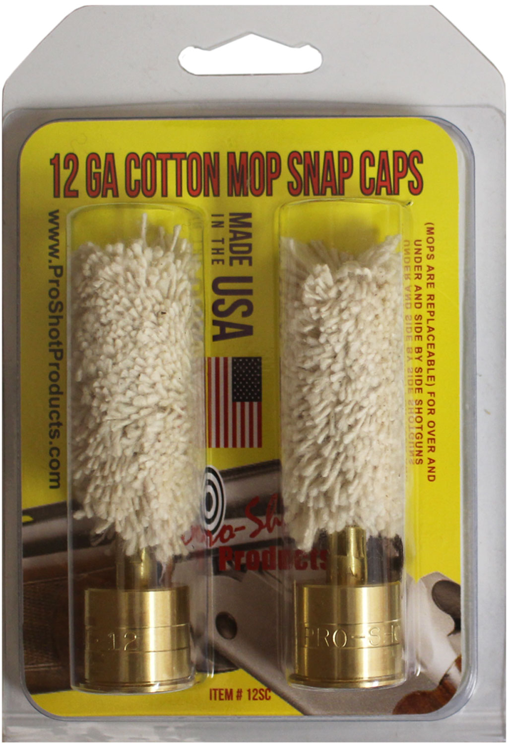 PROSHOT 12SC       COTTON MOP SNAP CAPS 12GA