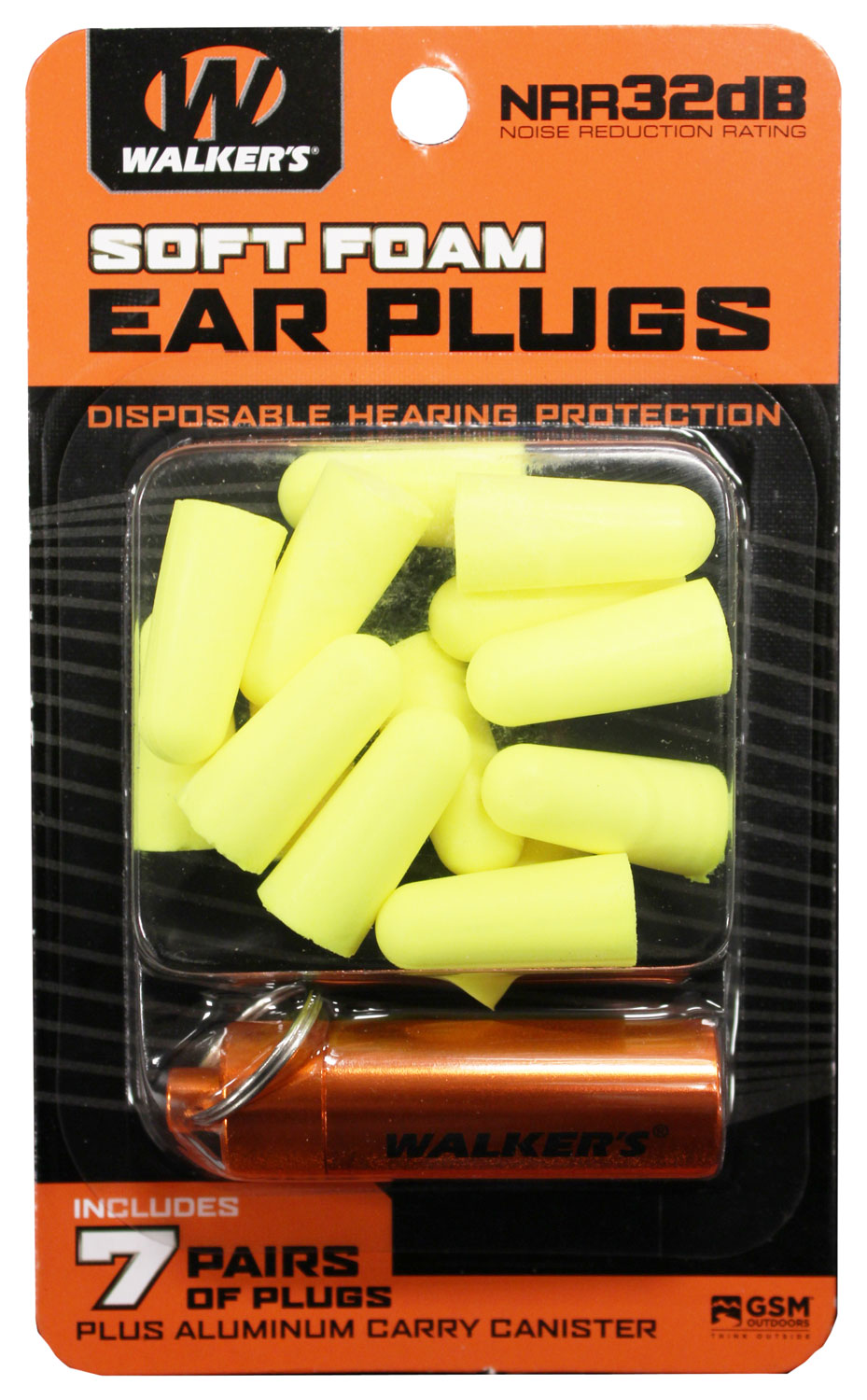 WLKR GWP-PLGCAN-YL     7PK BLUE FOAM PLUG W/CASE