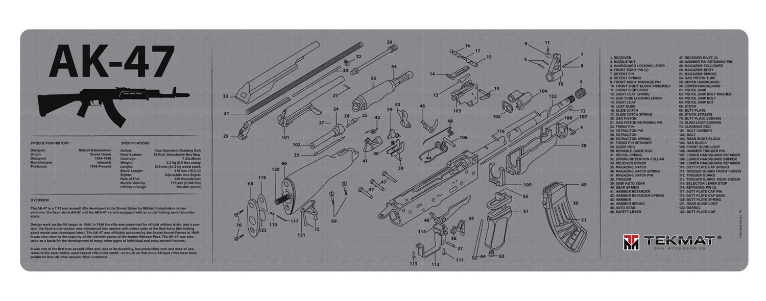 TEKMAT TEKR36AK47GY        AK47 GREY CLEANING MAT
