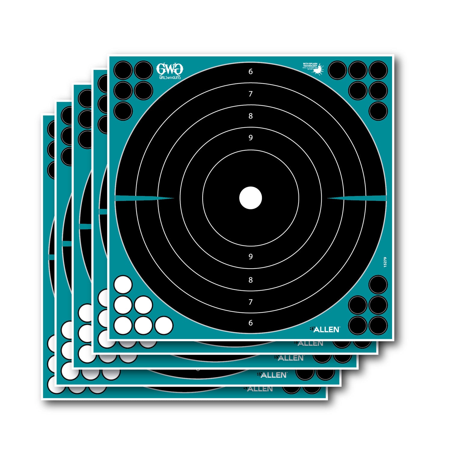 ALLEN 15279    GWG SPLSH ADHSVE 12" BLLSEYE   5PK