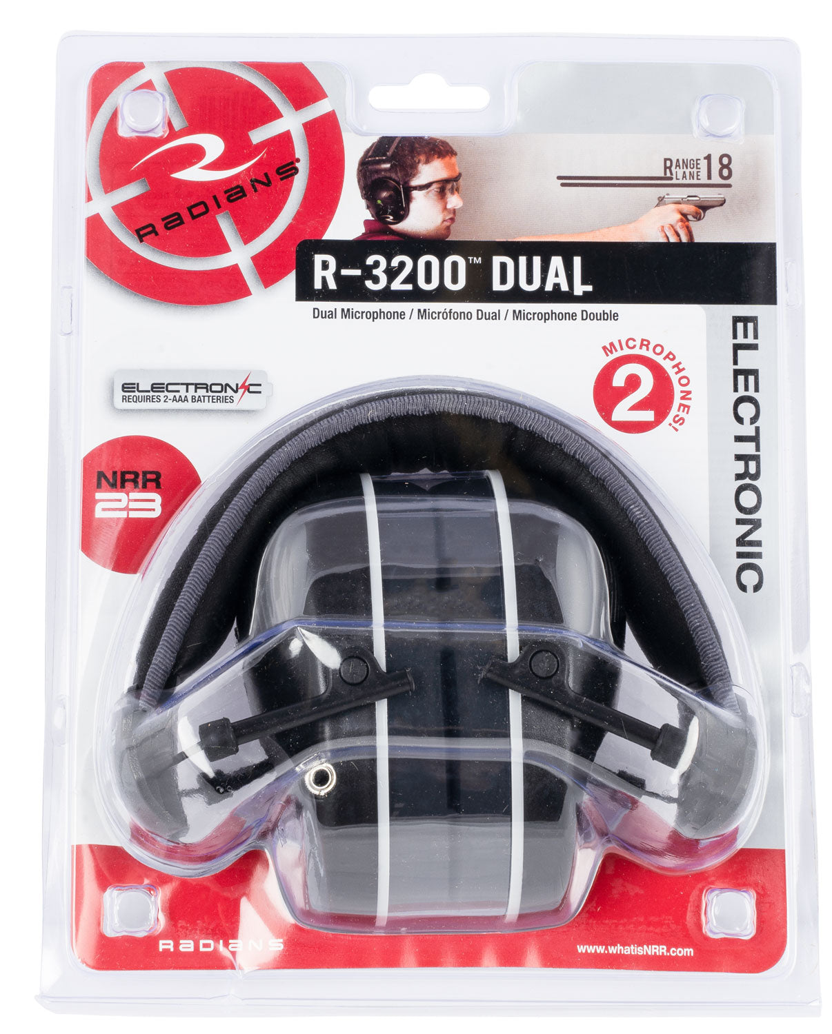 RAD R3200ECS    DUAL MIC ELEC MUFFS BLK/GRAY