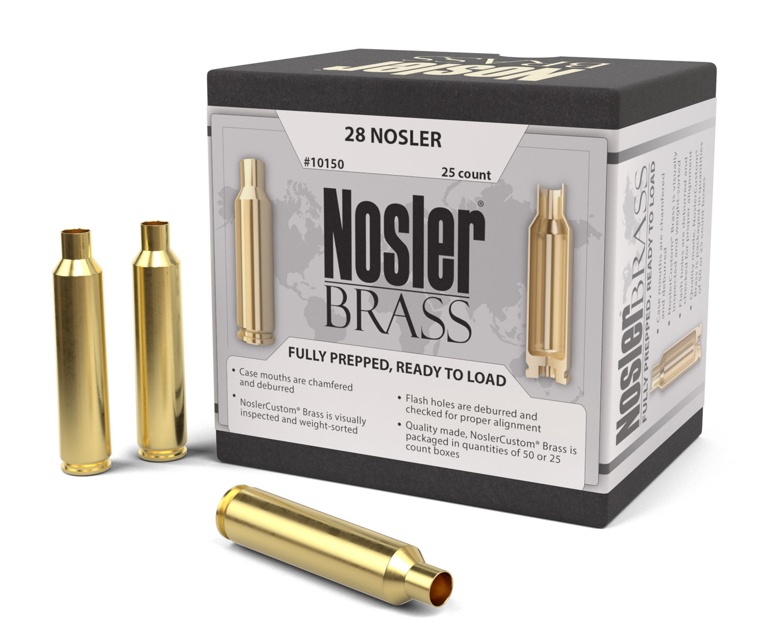NOS 10150 CUSTOM BRASS 28 NOSLER    25
