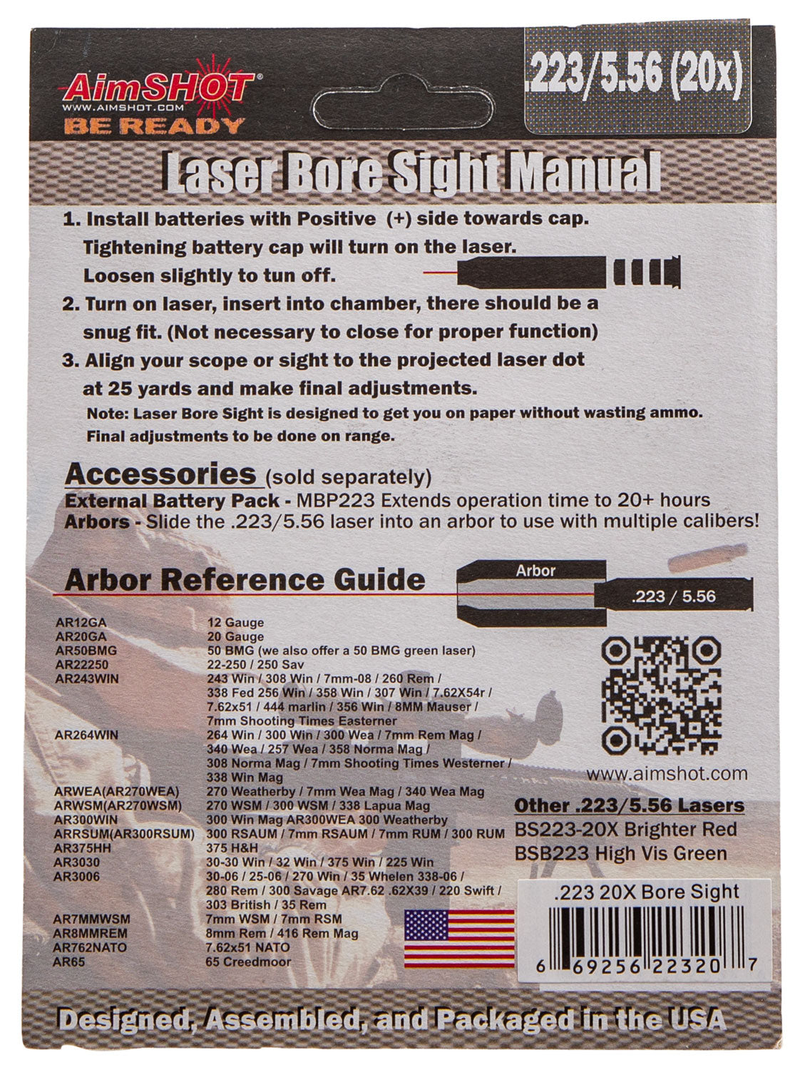 AIMS BS22320X      223  LSR BORESIGHT 20X