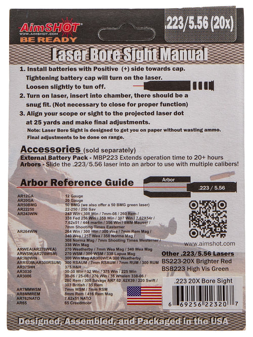 AIMS BS22320X      223  LSR BORESIGHT 20X
