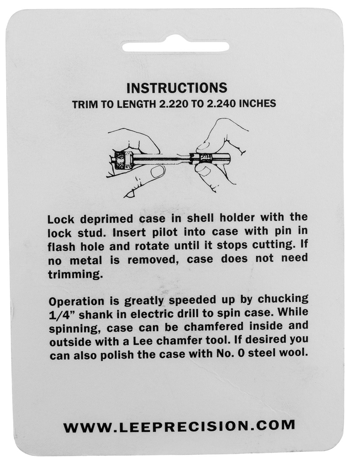 LEE 90148 GAUGE/HOLDER 8X57 MAUSER