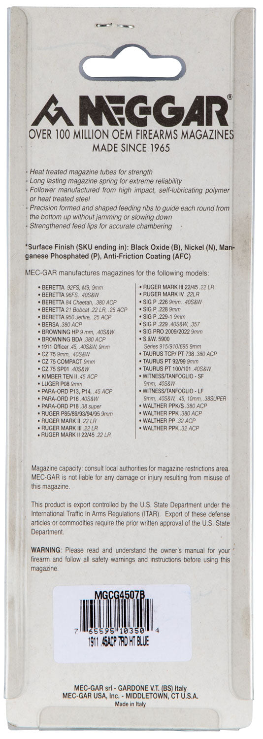 MG CG4507B       MAG COLT GOV  45A  7RD BL
