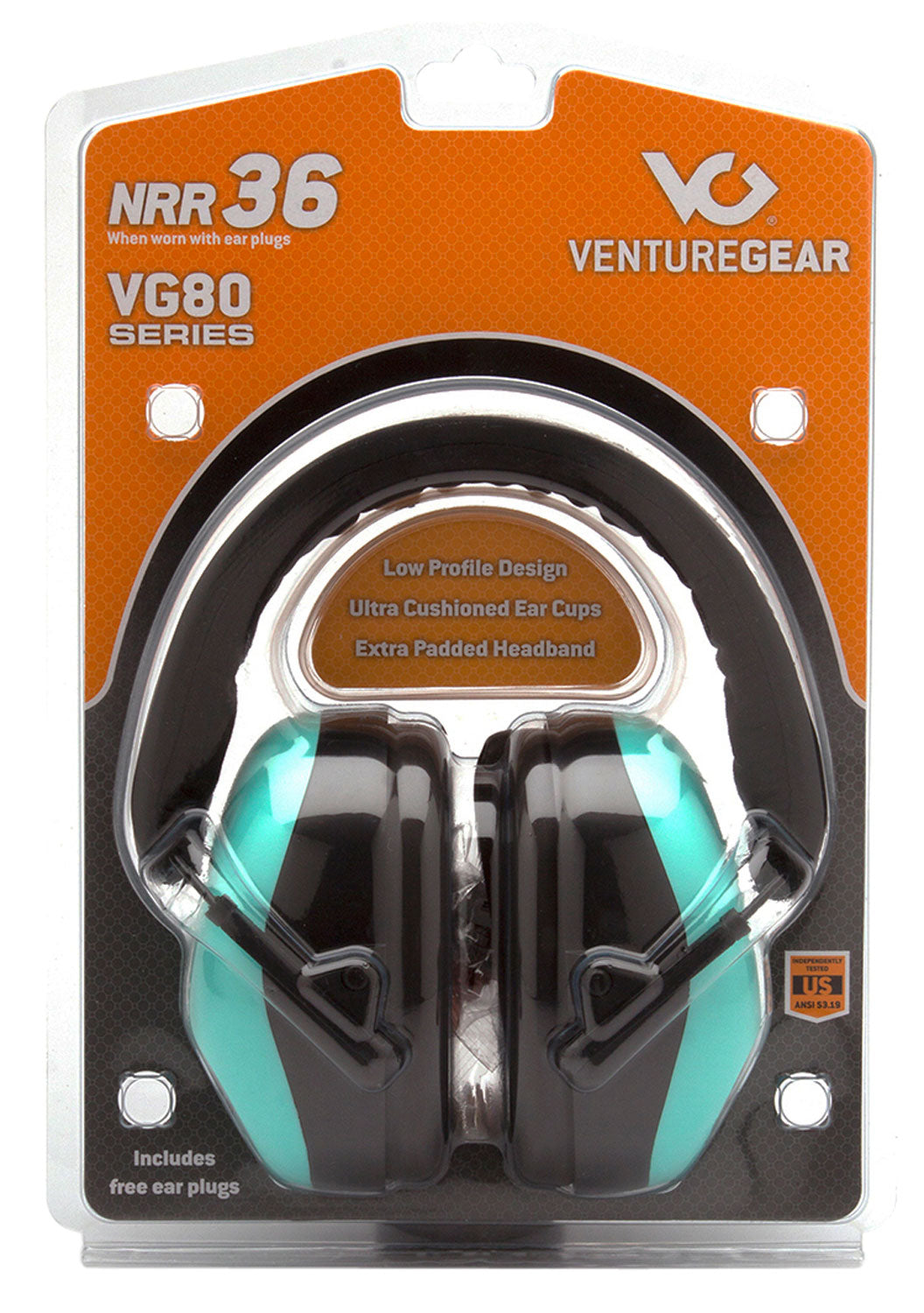 PYRA.VGPM8063C   EARMUFFS TEAL     NRR26 CLAM PACK