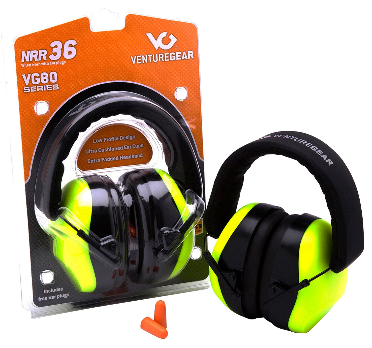 PYRA.VGPM8031C   EARMUFFS LIME     NRR26 CLAM PACK