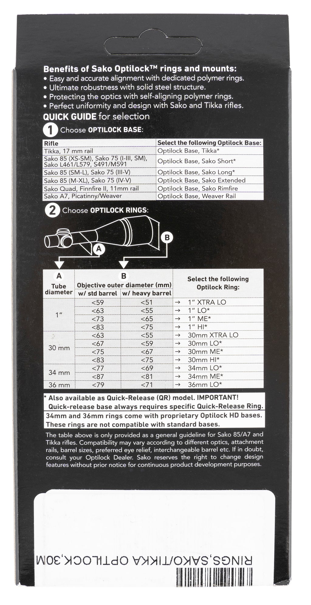 TIKKA S1300929    SAKO/TIK OPTRNG 30M LOW BL