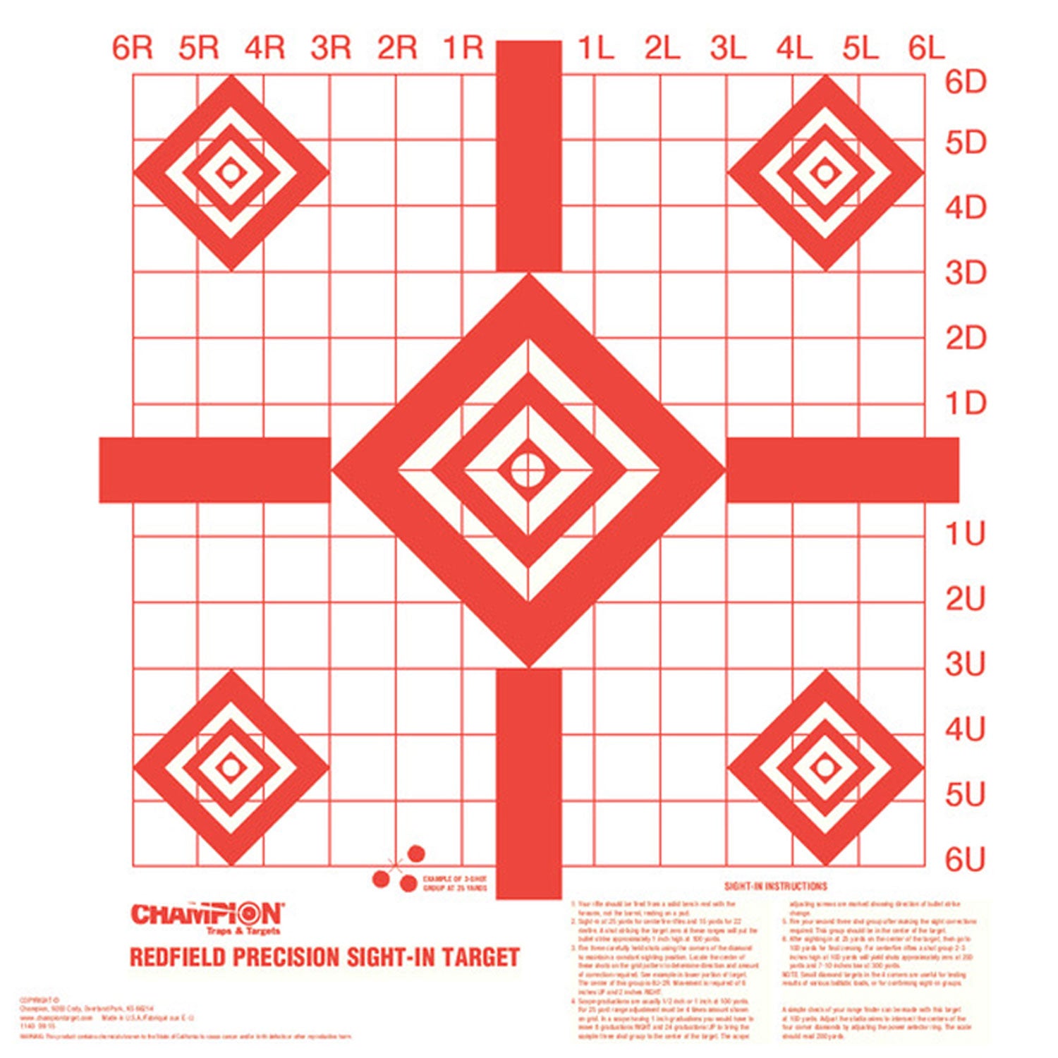 CHAMP 47388      SIGHT IN TARGETS(REDFIELD)10PK