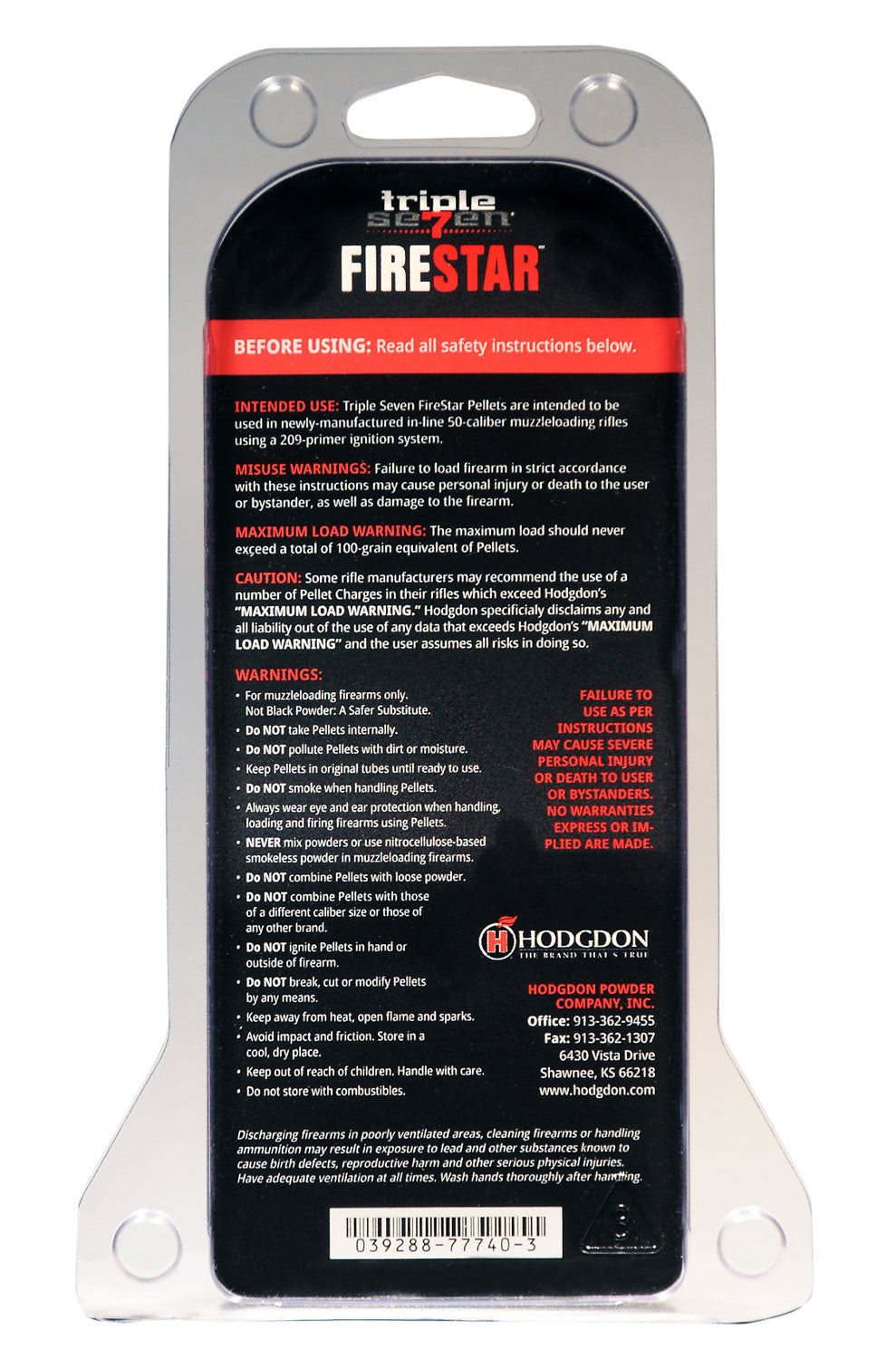 HODG FIRESTAR TRPL 7 FIRESTAR PLTS    60/12