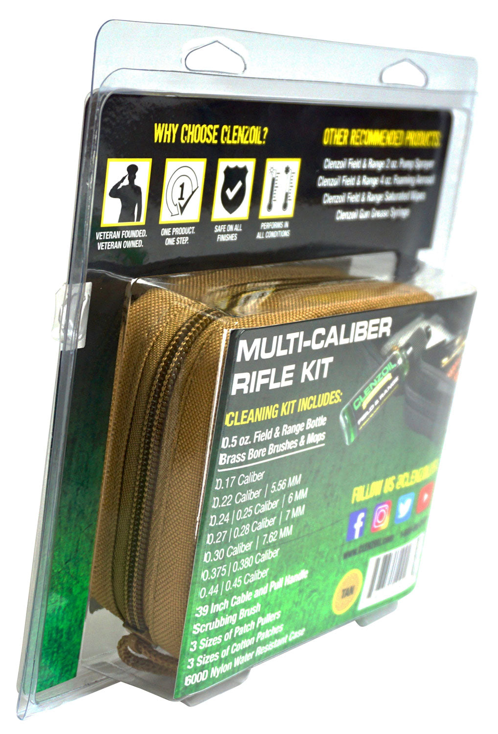 CLENZOIL 2830  MULTI CALIBER RIFLE KIT TAN