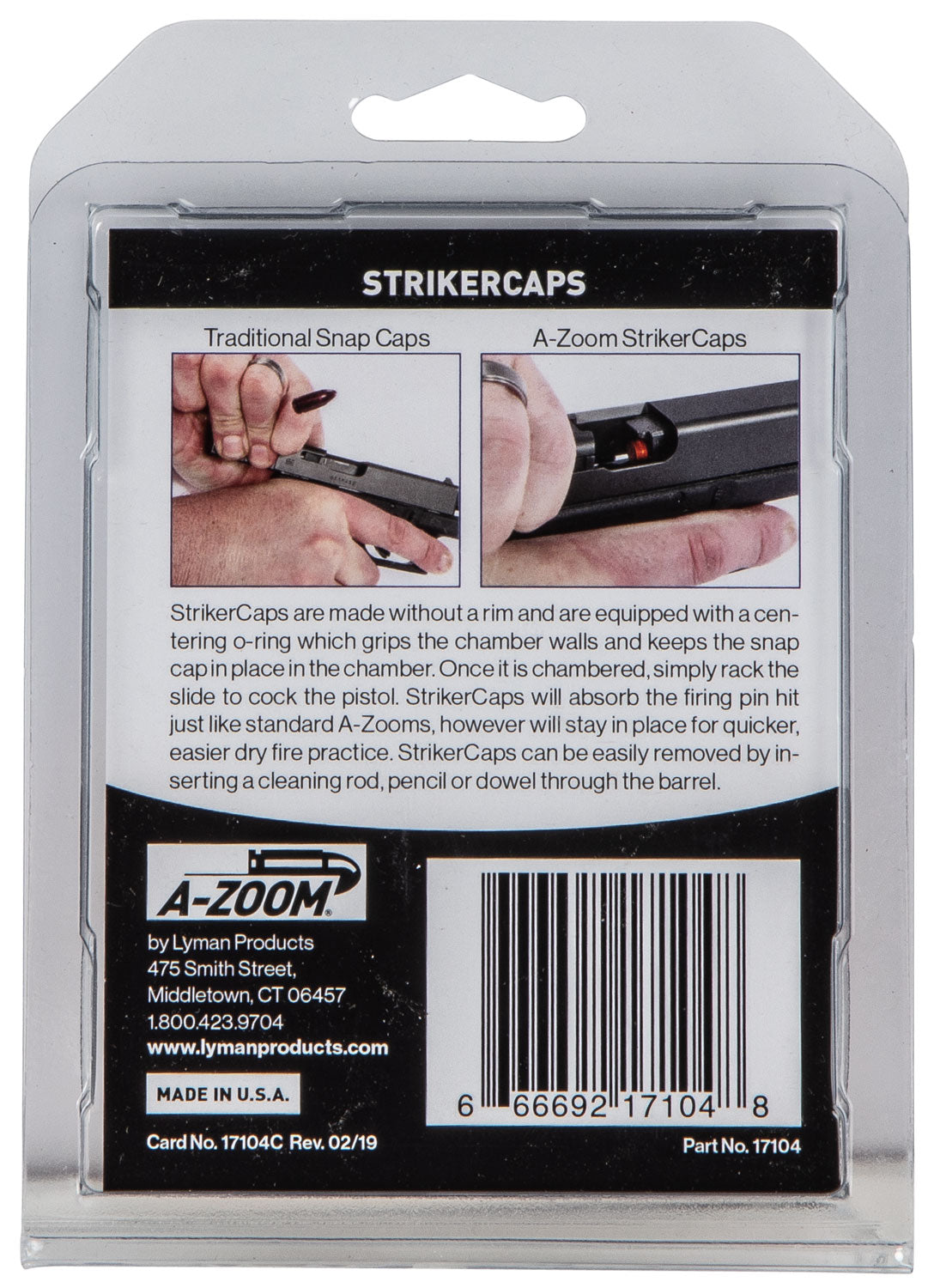 AZOOM 17104      STRIKER CAP 45 ACP            2PK