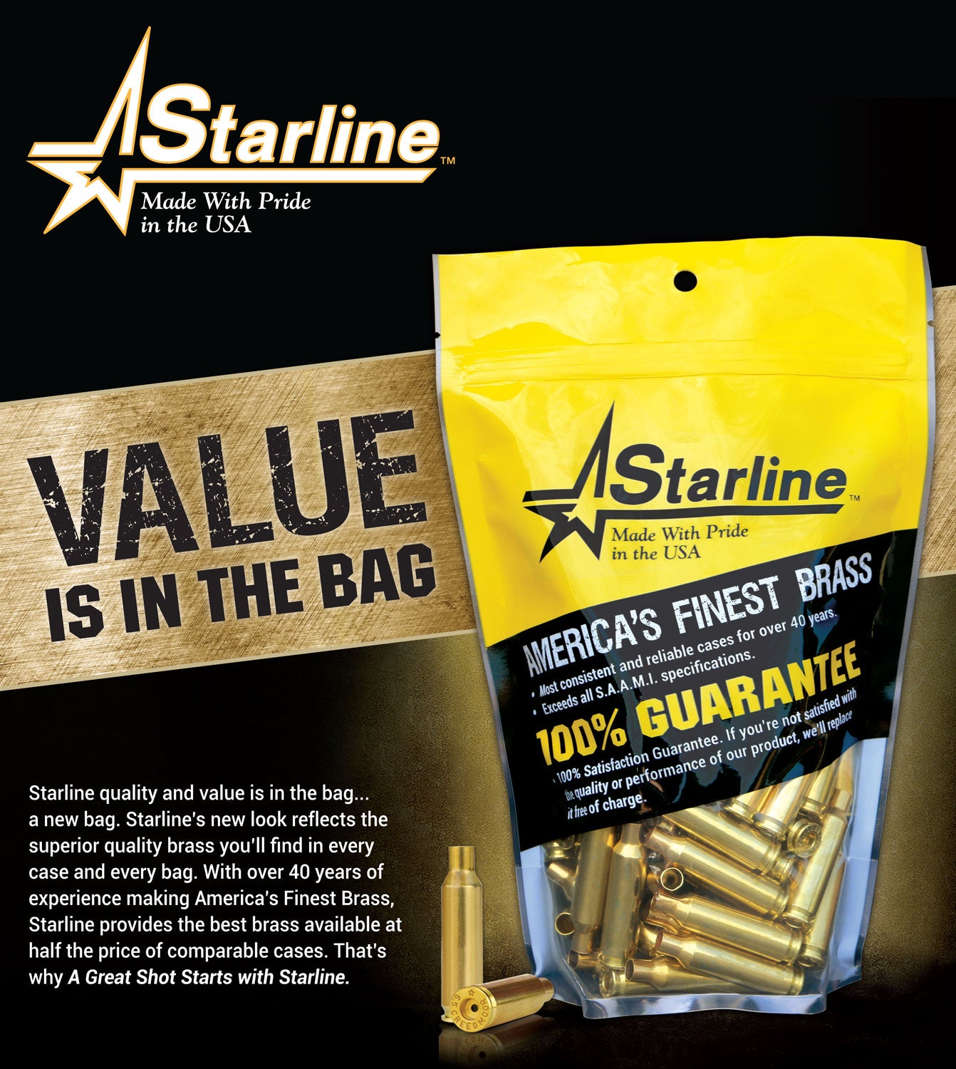 STAR 300BLKEUP-100       UNP BRASS 300 BLACKOUT