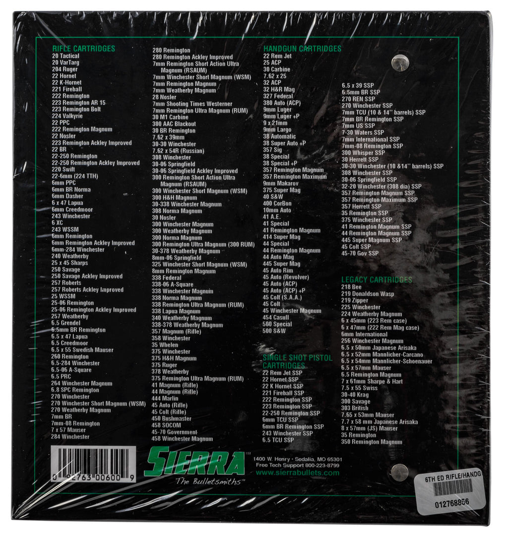 SIERRA 0600 6TH ED RELOADING MANUAL