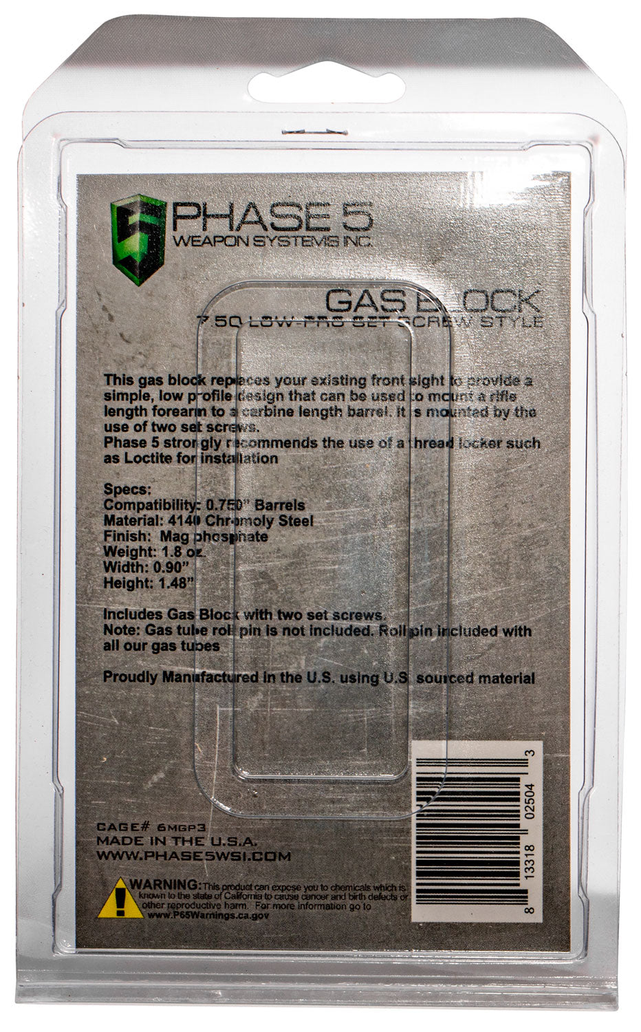 PHASE5 LO PRO GAS BLOCK SET SCREW