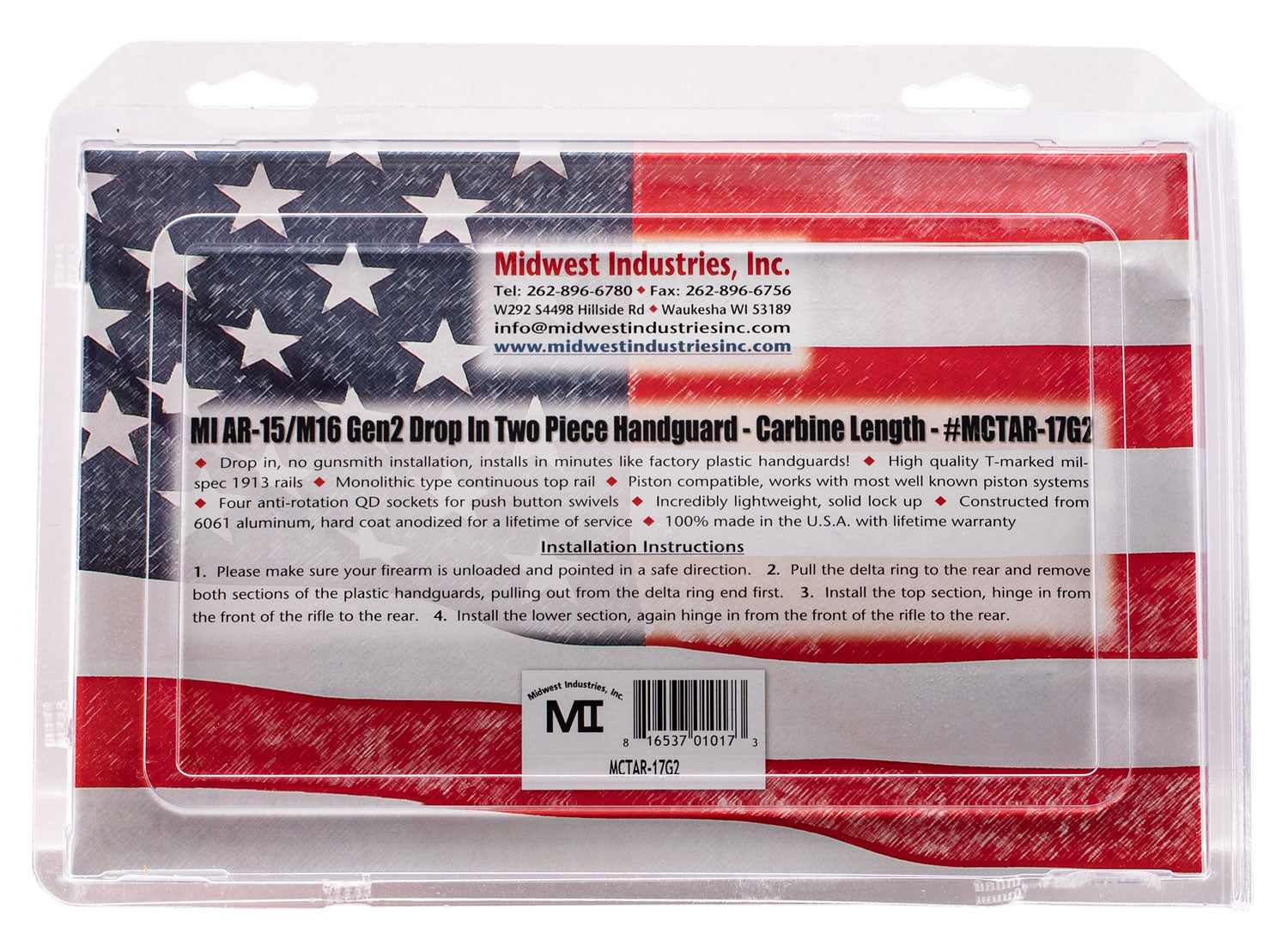 MIDWEST MCTAR-17G2      G2 DROPIN FOREARM CARBNE