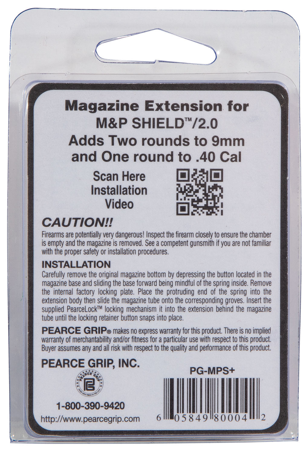 PEARCE PG-MPS+  GRIP EXT SW SHIELD 2.0