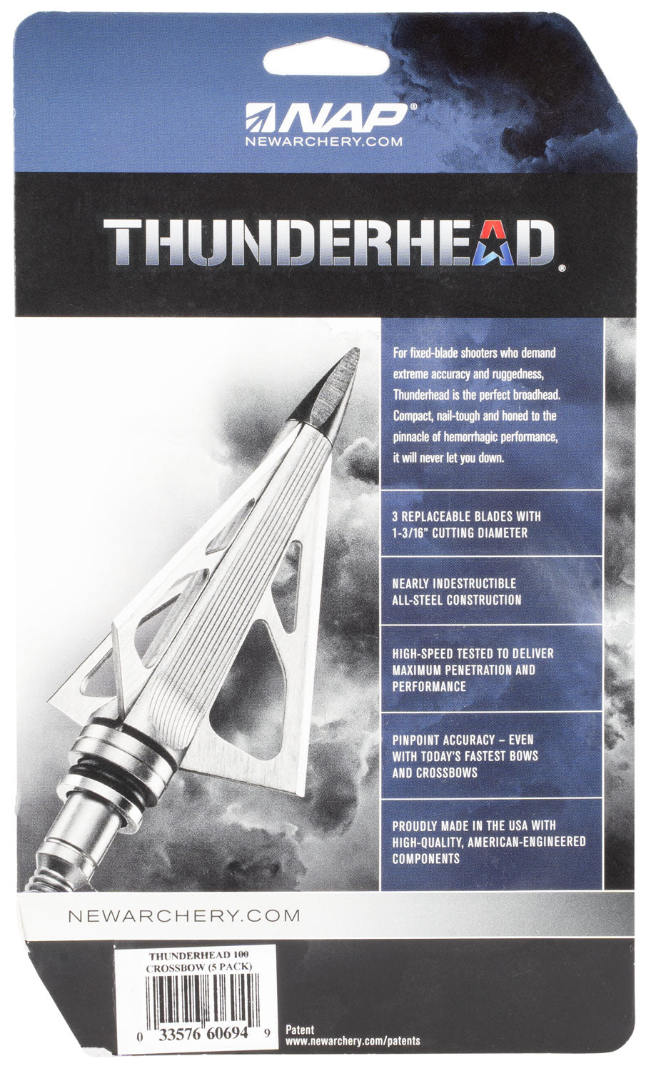 NAP 60-694        THUNDERHEAD 100 CROSSBOW 5PK