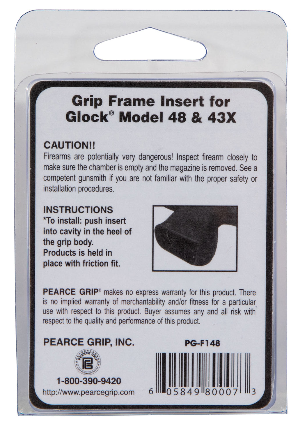 PEARCE PG-FI48  GRIP FRAME INSERT GLOCK 48/43X
