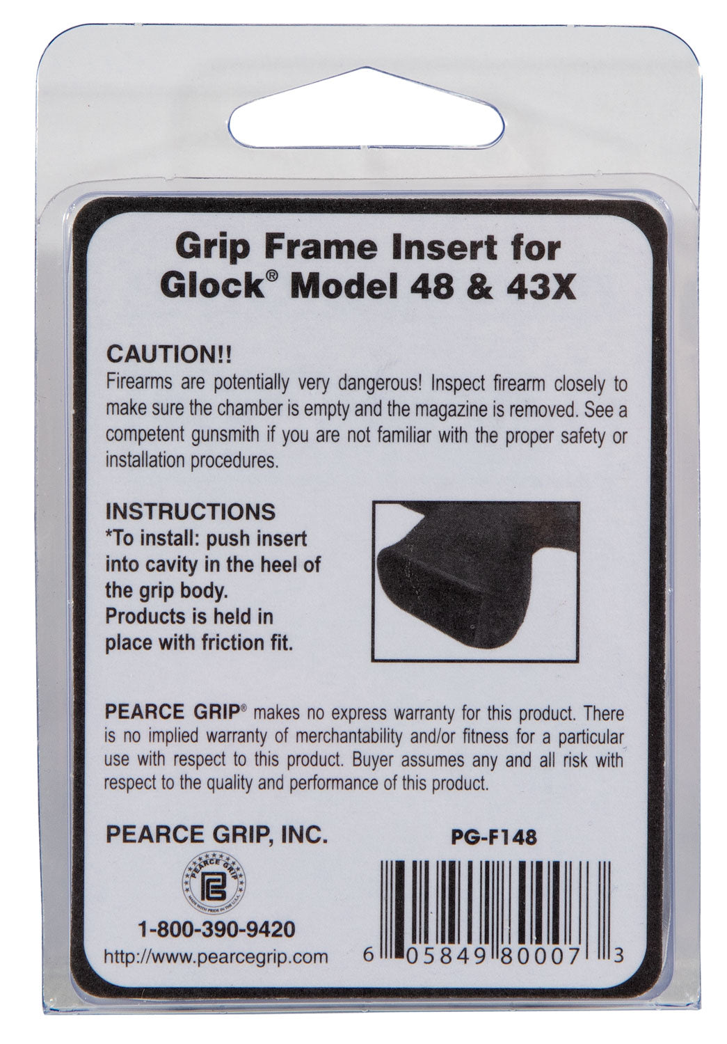 PEARCE PG-FI48  GRIP FRAME INSERT GLOCK 48/43X