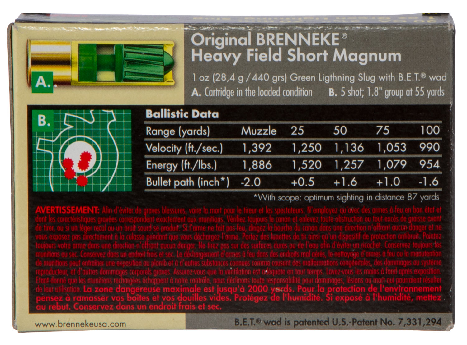 BR SL202HFSGL GLGHT         20 2.75 SLUG  1OZ 5/50
