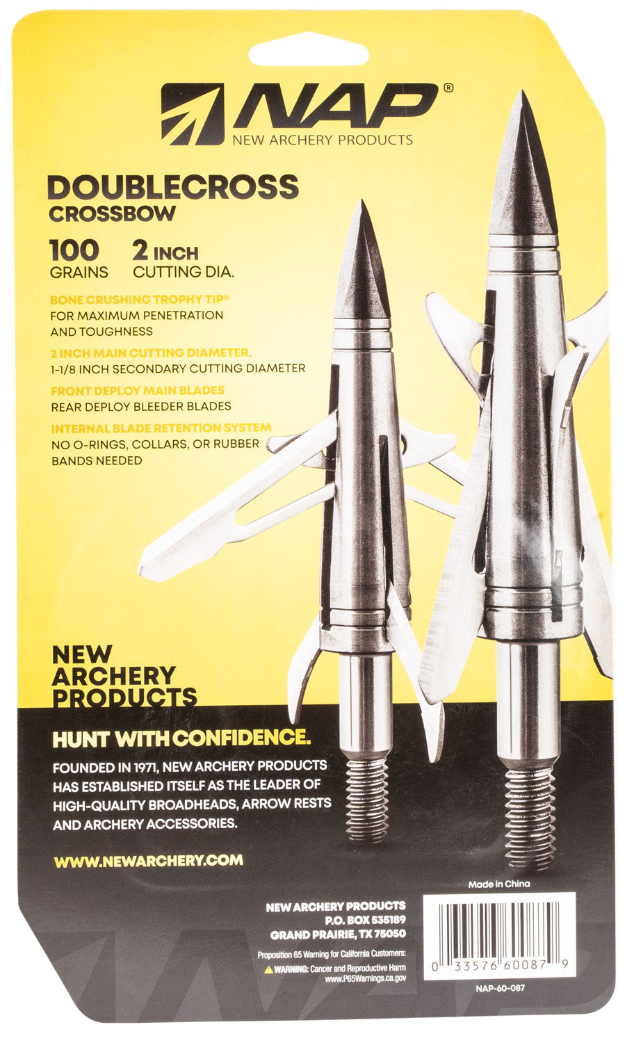 NAP 60-087        SPITFIRE DOUBLE CROSS X-BOW 100