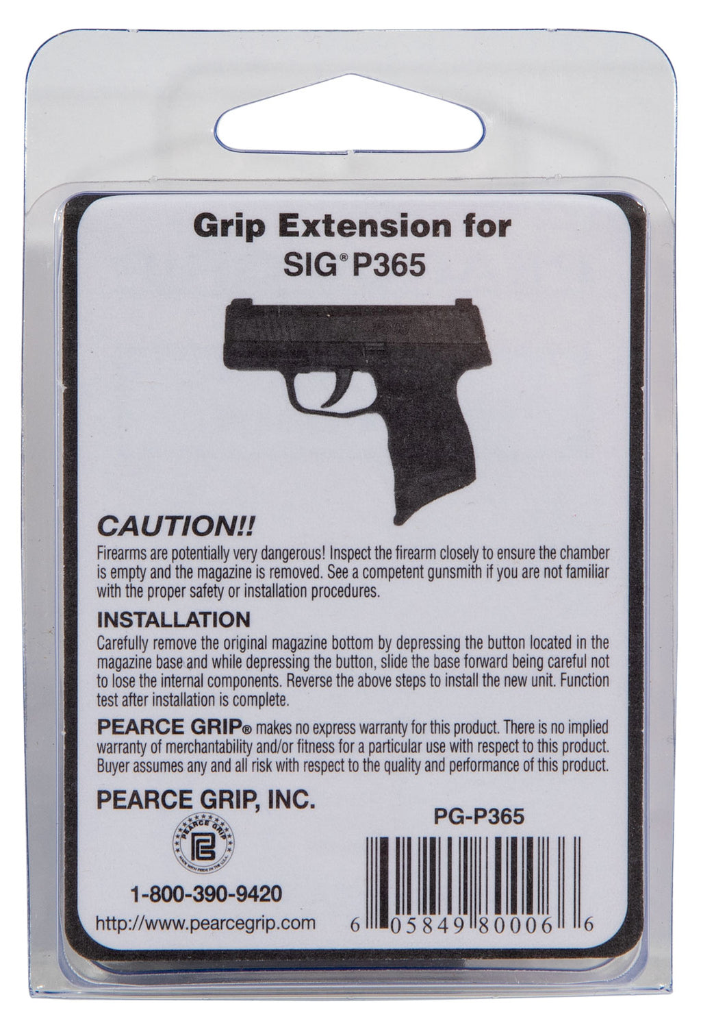 PEARCE PG365    GRIP EXT SIG P365