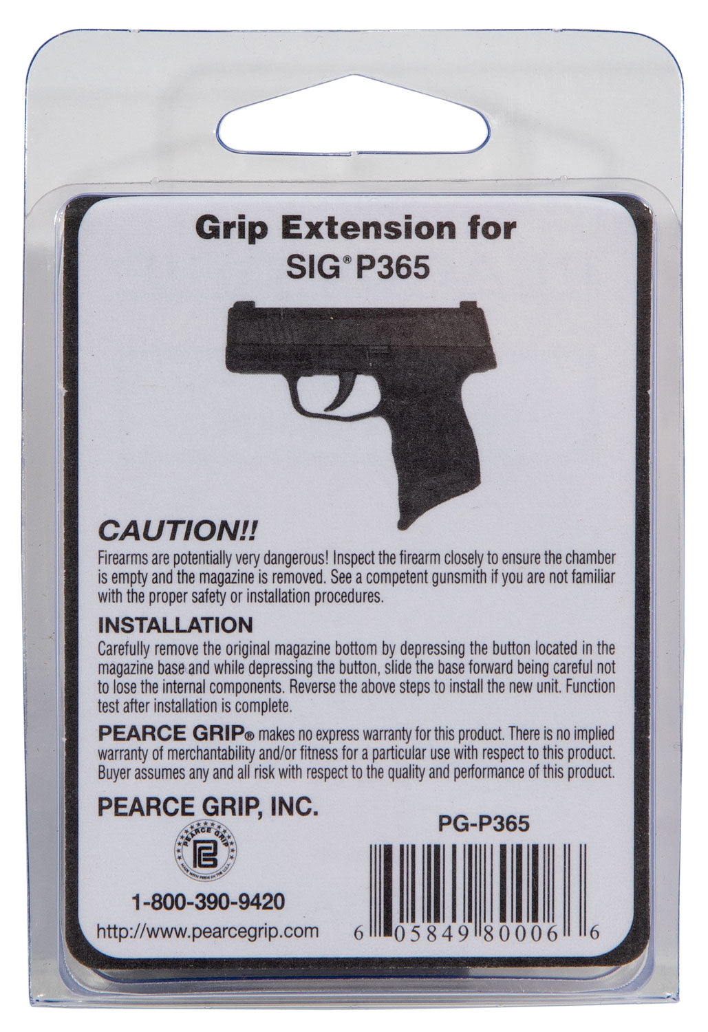 PEARCE PG365    GRIP EXT SIG P365