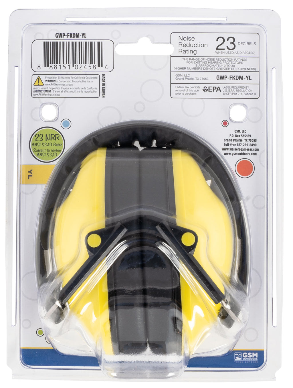 WLKR GWP-FKDM-YL       PASSIVE FLD KID MUFF YELLOW