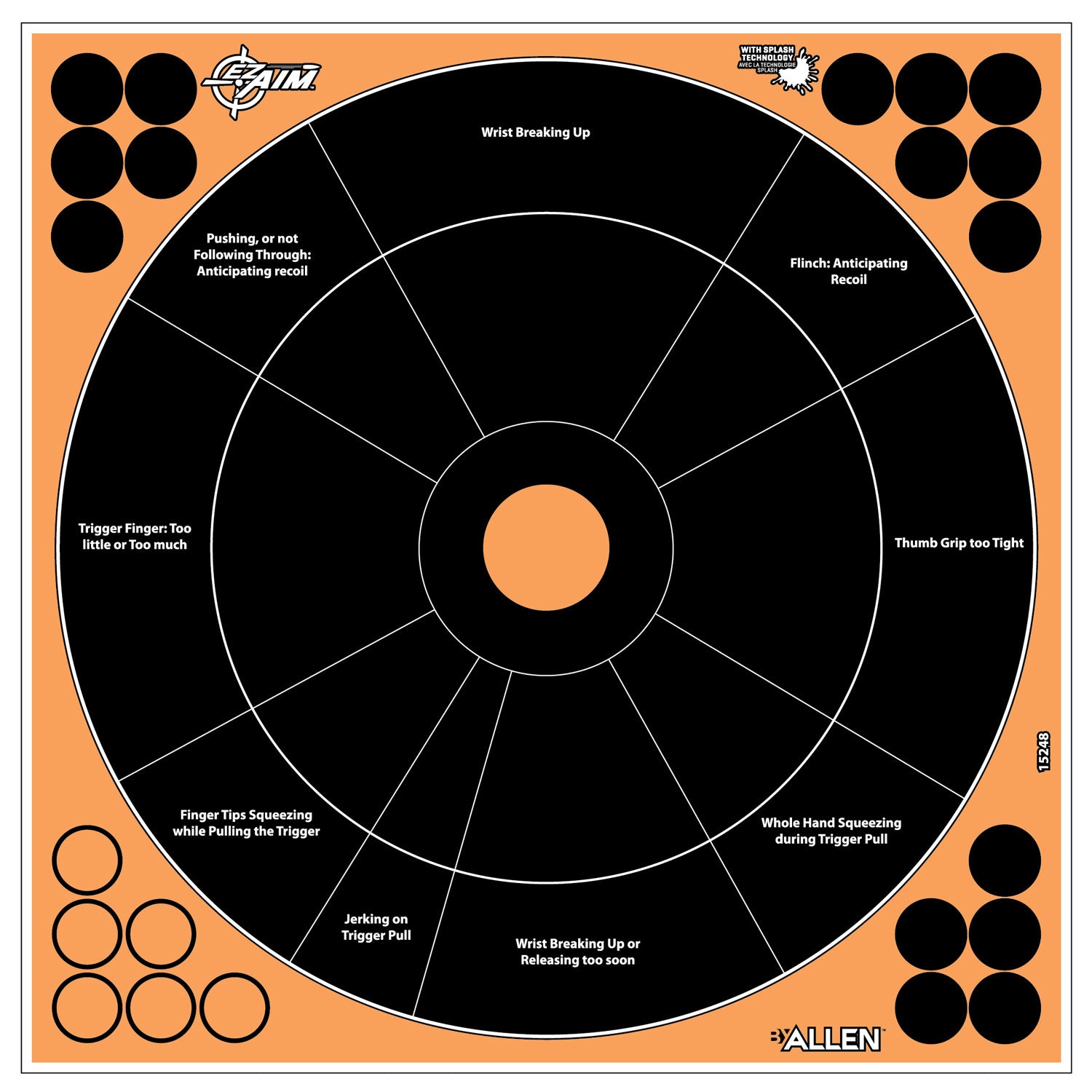 ALLEN 15250    EZAIM ADHSVE SPLSH 1" BULLSEYE 12P