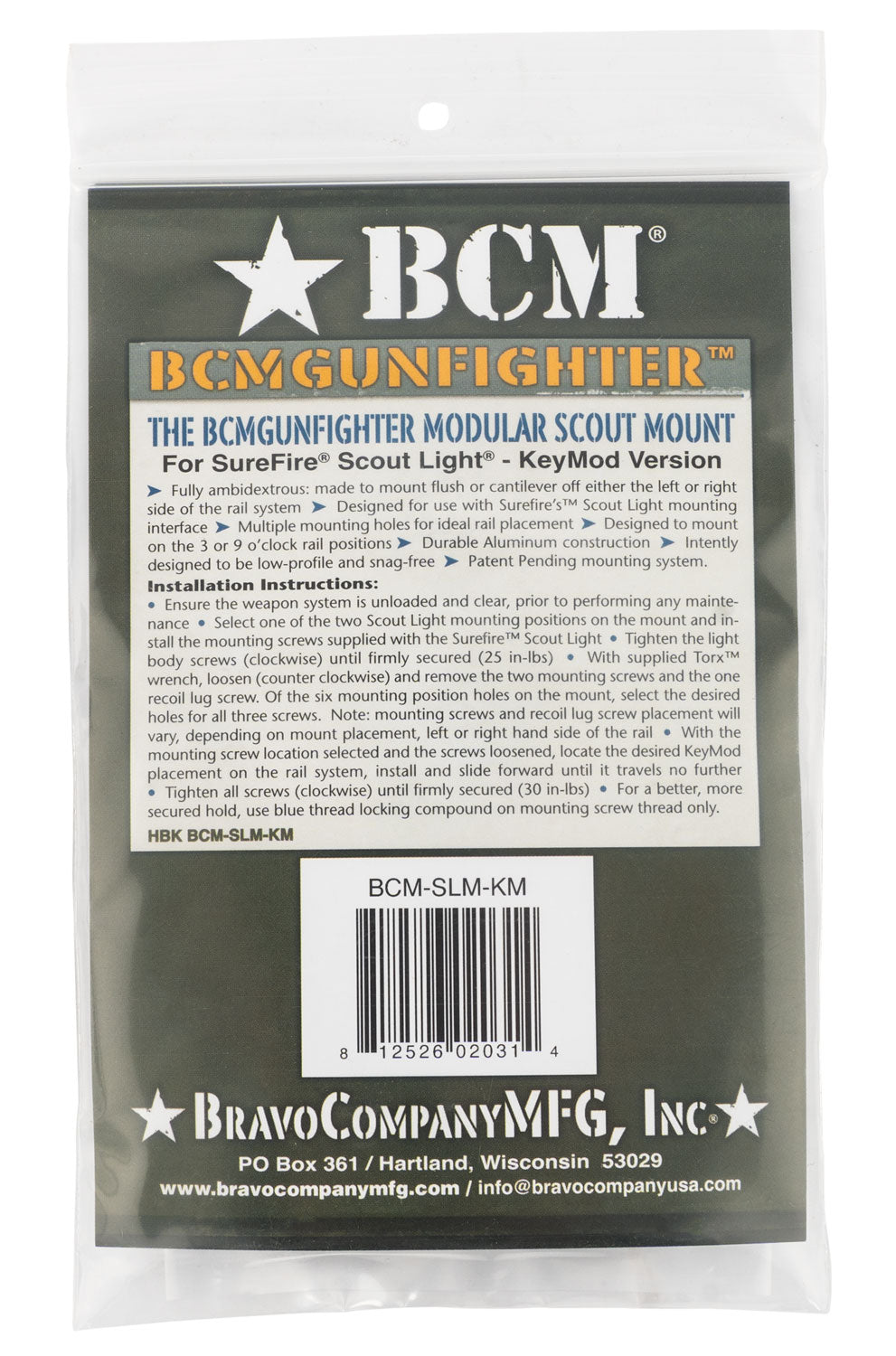 BCM SLM-KM             SCOUT MOUNT KEYMOD