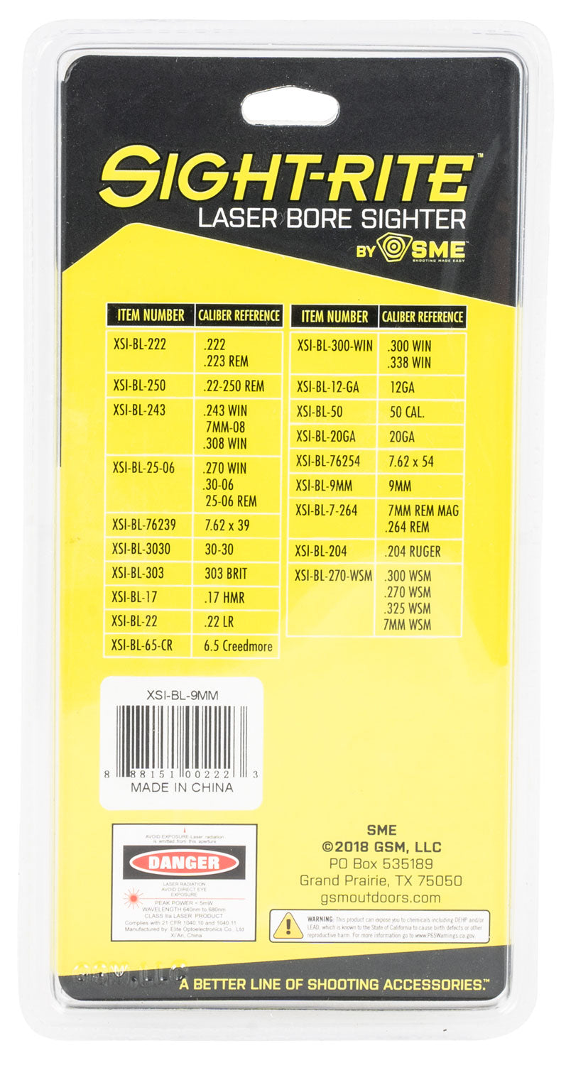 SME XSI-BL-9MM         SIGHTRITE LSR BORE SGHT 9MM
