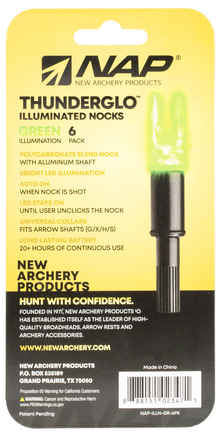 NAP ILLN-GR-6PK      ILLUMINATED NOCK GREEN 6PK
