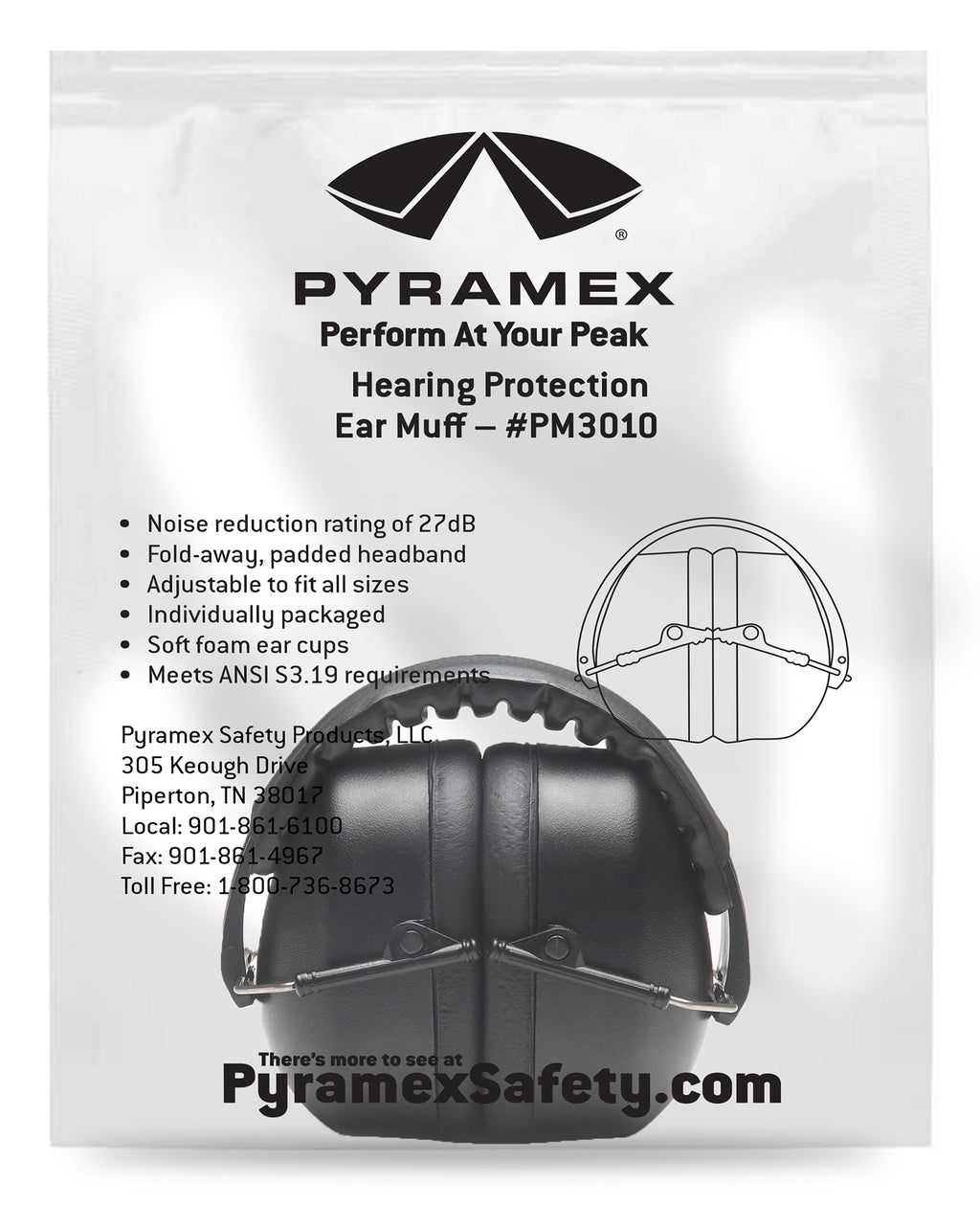 PYRA PM3010      MUFFS NRR26 BLACK