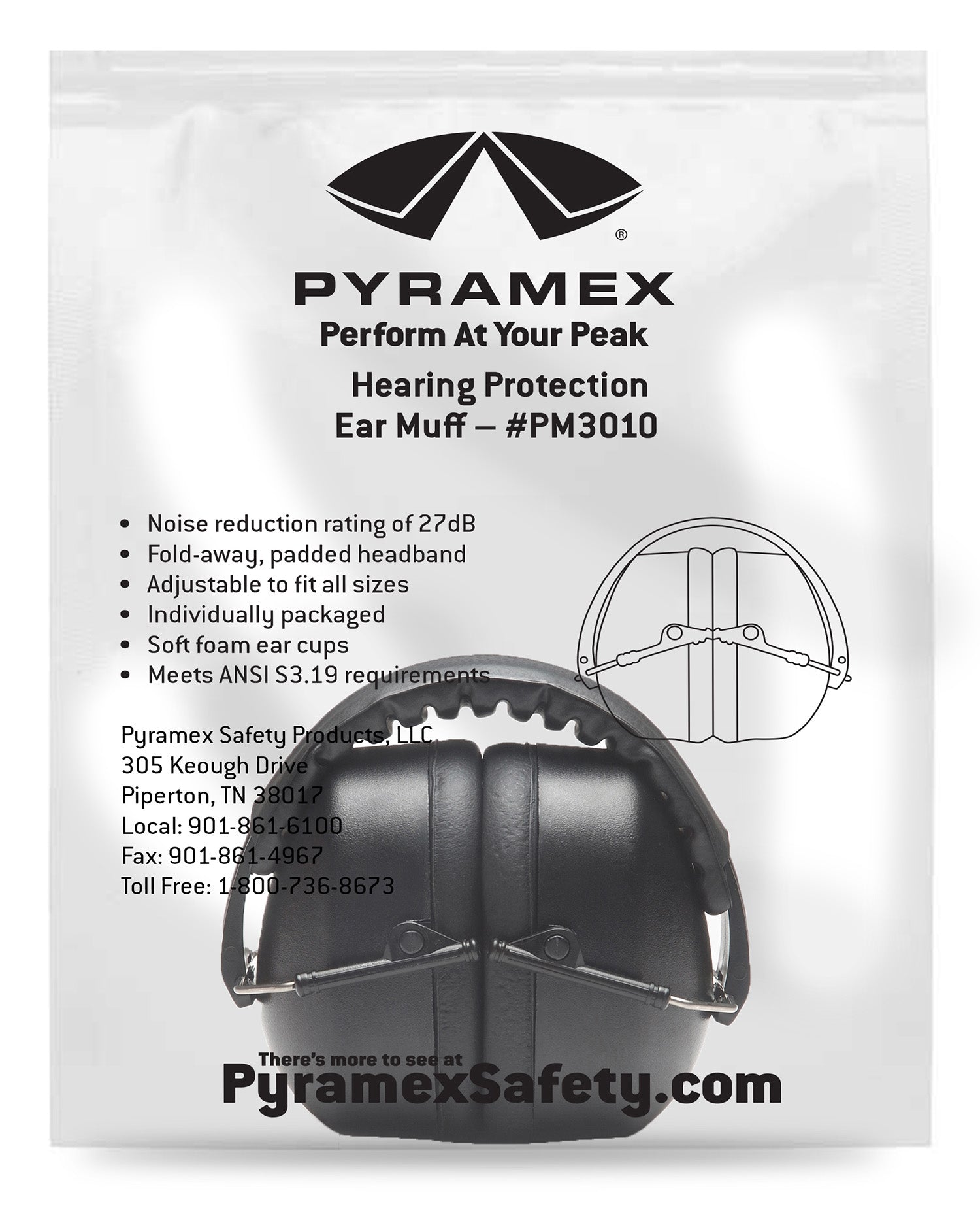 PYRA PM3010      MUFFS NRR26 BLACK