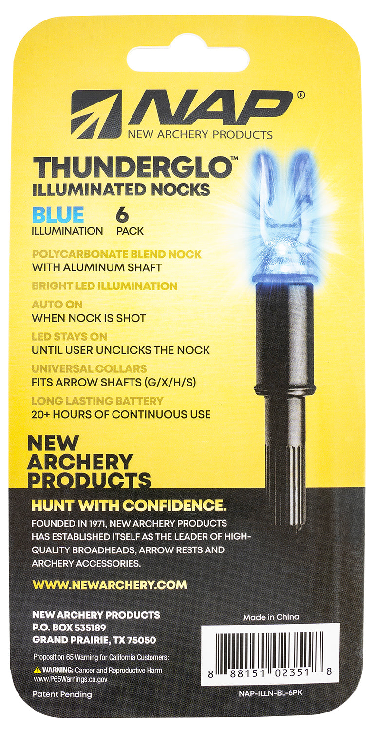 NAP NAP-ILLN-BL-6PK  ILLUMINATED NOCK BLUE