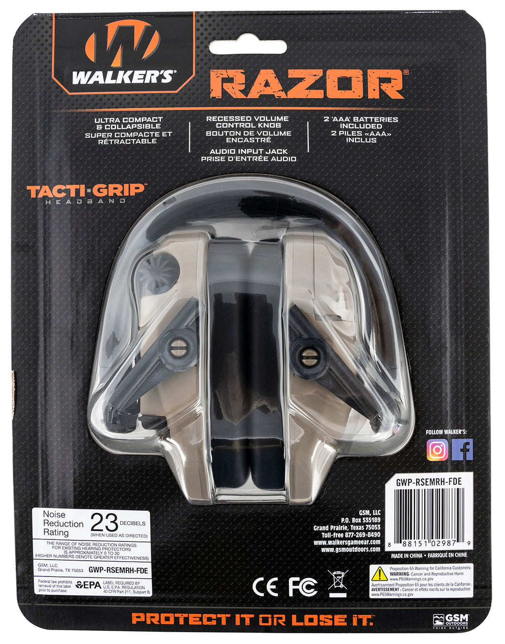 WLKR GWP-RSEMRH-FDE    RAZR MUFF TACTI-GRIP FDE
