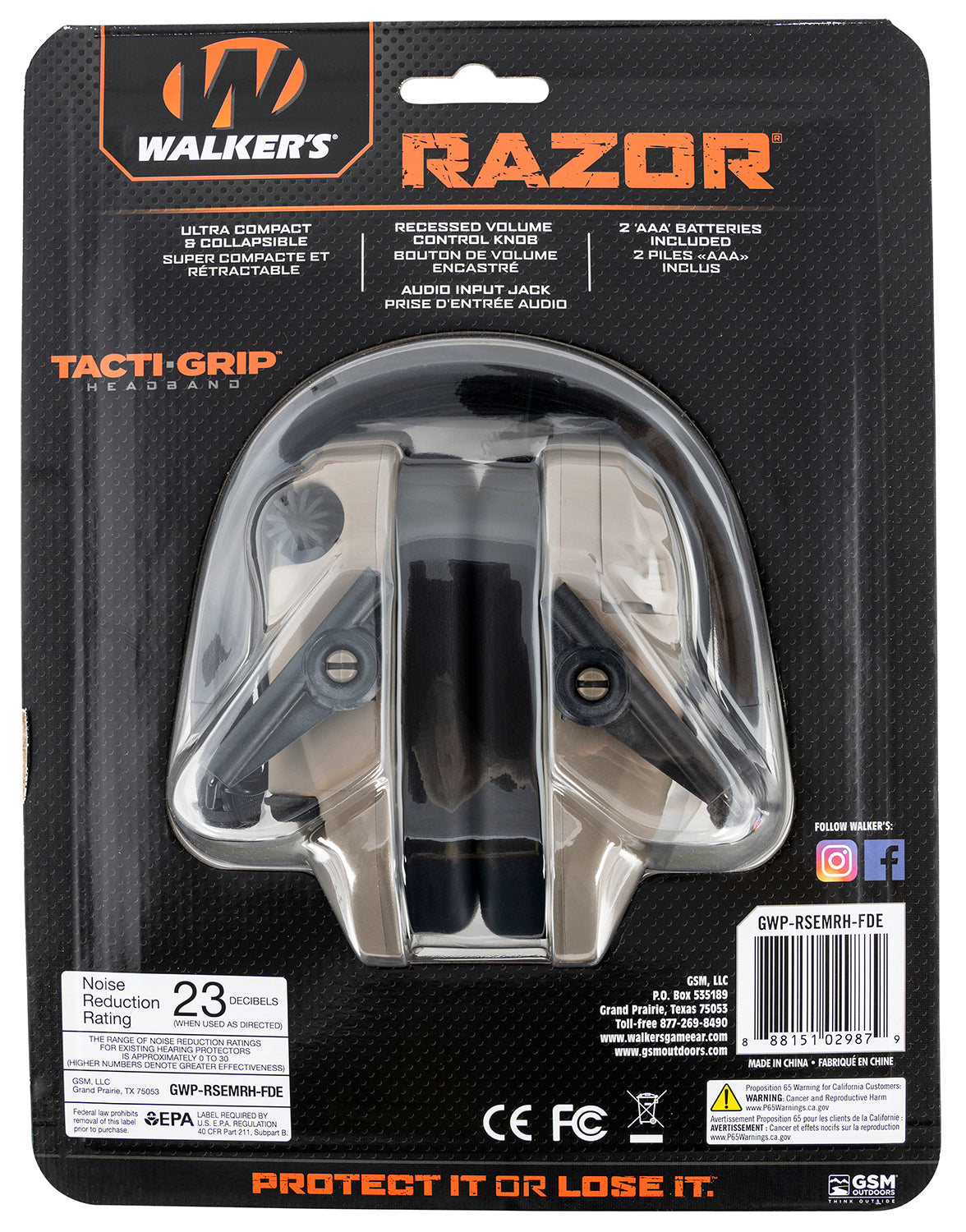 WLKR GWP-RSEMRH-FDE    RAZR MUFF TACTI-GRIP FDE
