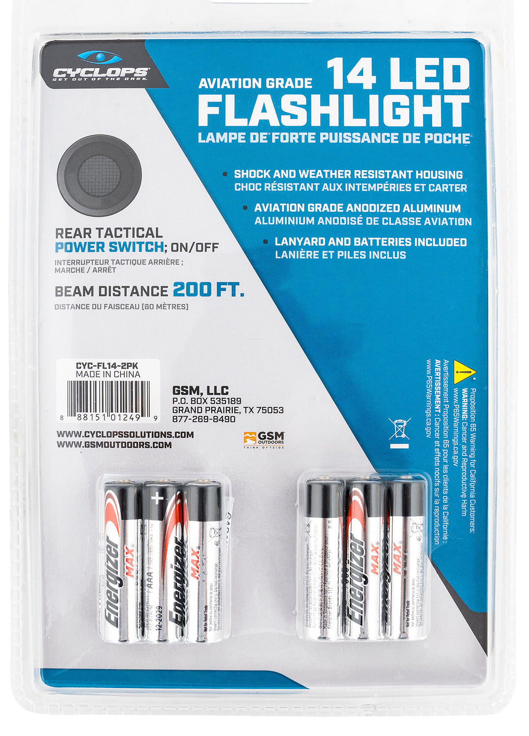 CYCLP CYC-FL14-2PK     14 LED ALUM FLASHLIGHT