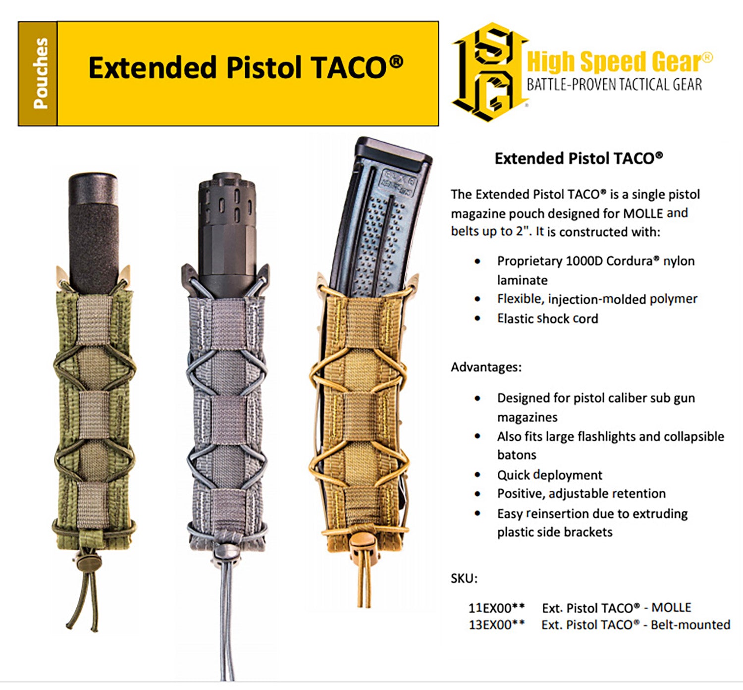 HSGI 11EX00BK EXT PSTL MOLLE              BLACK