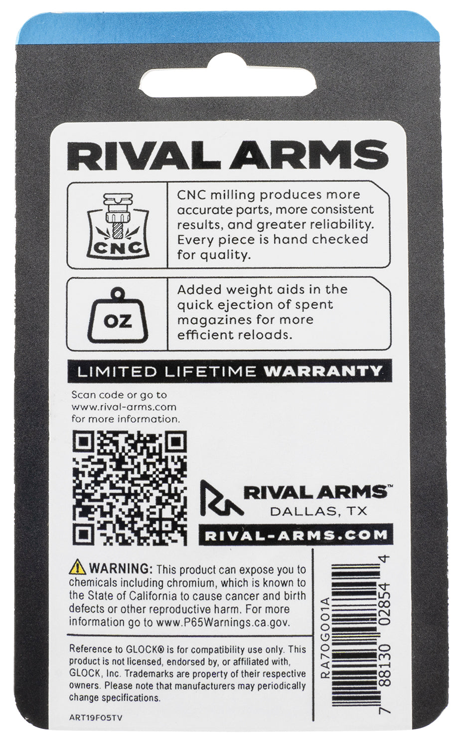 RIVAL RA70G001A    MAG BASEPLATE 9/357/40 BLK