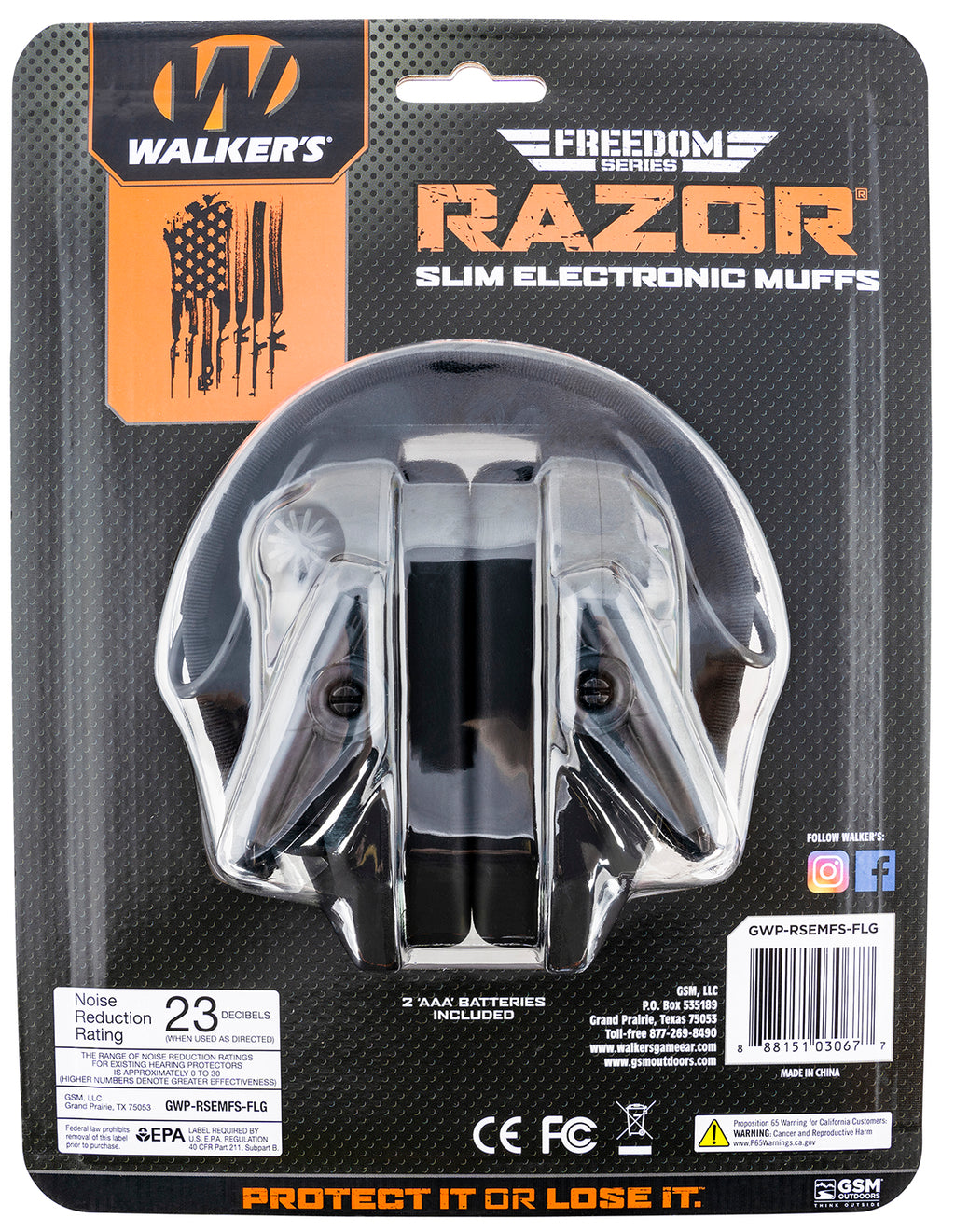 WLKR GWP-RSEMFS-FLG    RAZR FREEDOM MUFF FLG